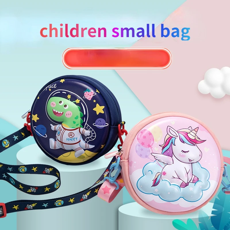 2022 New Children Wallet Small Messenger Bags Fashion Boys Girls Unicorn Dinosaur Mini Shoulder Bag