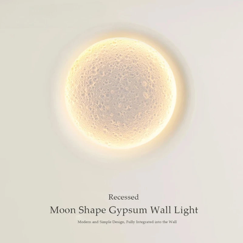 Modern Dimmable LED Gypsum Wall Lights Recessed Ceiling Lamp Living Room Bedroom Restaurant Moon