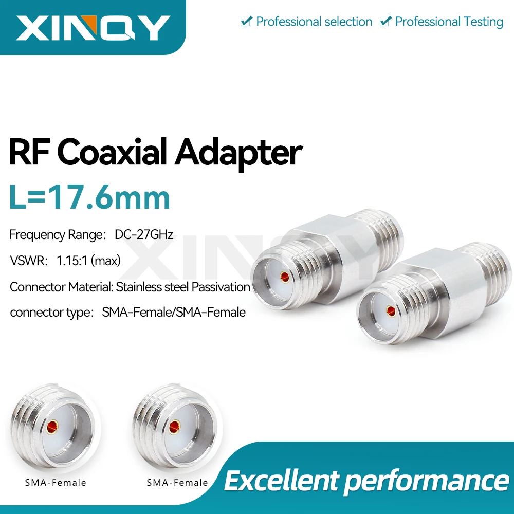 xinqy-ミリ波アダプター、smaメス-メス（kkg）、高精度ステンレス鋼製、dc-27ghz