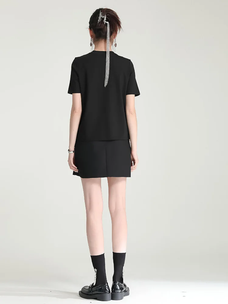 Vestido elegante oco solto com apliques florais 3D – fantasia de palco de manga curta para performance de dança clássica