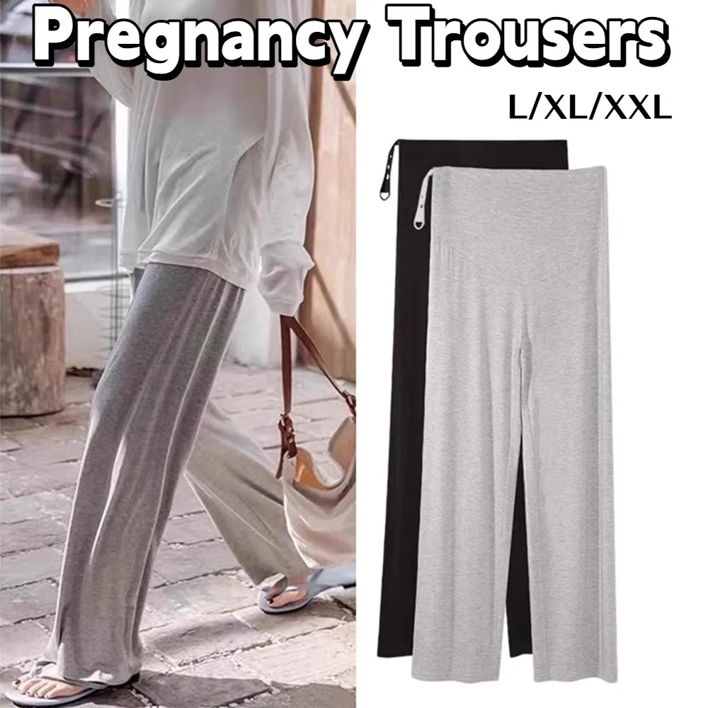 

Свободные брюки для беременных с высокой талией, дышащие модальные брюки для беременных, мягкая текстура, широкие брюки больших размеров, повседневная одежда
