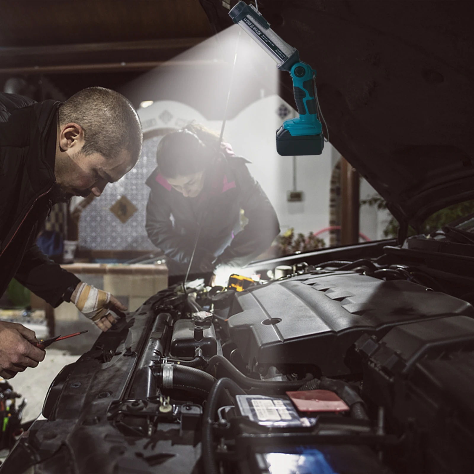 마키타 무선 LED 작업등, 14.4V-18V 리튬 배터리, 2000LM USB 손전등, 야외 넓은 조명 손전등