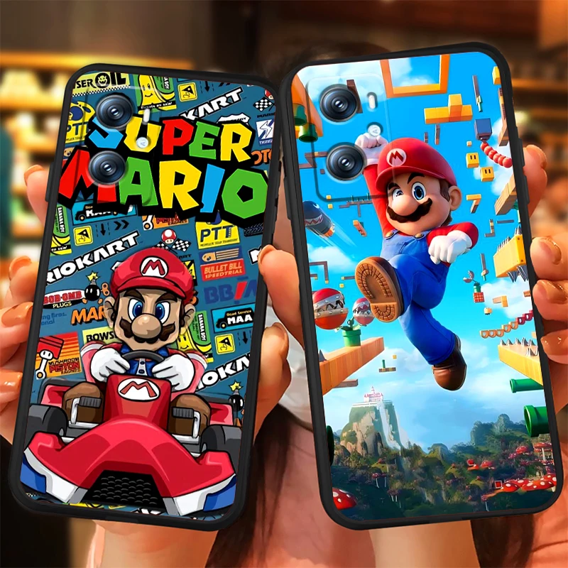 Magic Super M-Marios Cartoon For OPPO Find X6 X5 X3 A54S A5 A94 A16 A53S A57 A74 A72 A98 A78 A96 A9 5G Black Cover Phone Case