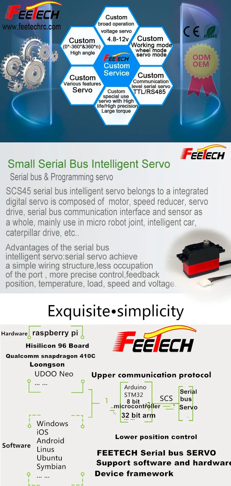 SCServo Poderoso Servo Motor Robôs Arduinos Servomotor