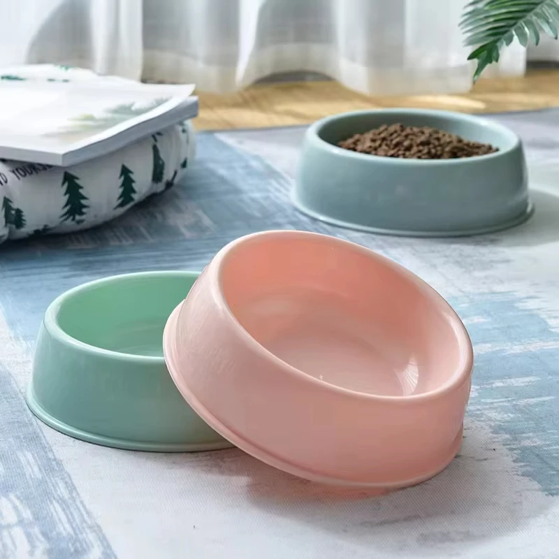 Multifunctional Candy Colored Plastic Dog Bowl Cat Bowl Feeding Water Puppy Feeder Pet Feeding Supplies Cute and Easy To Carry