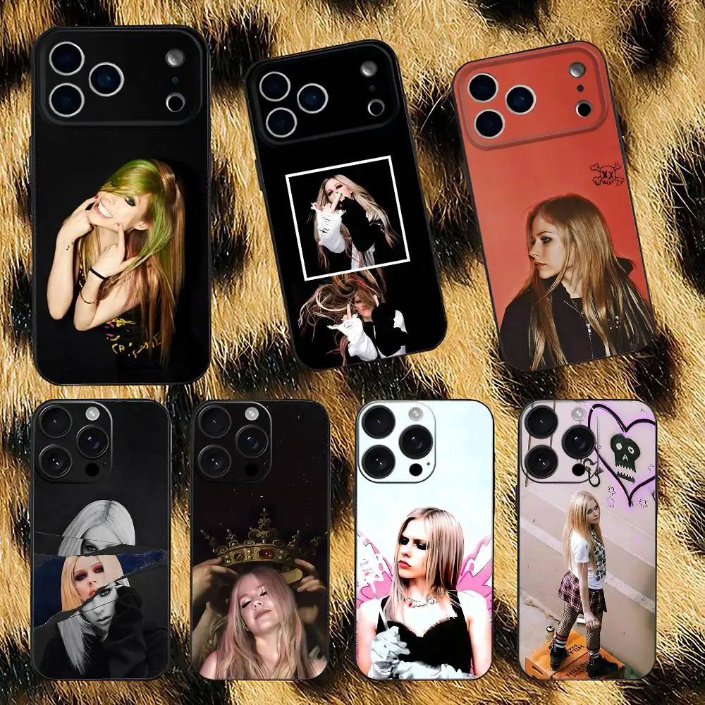 

Singer A-Avril Lavigne Phone Case For iPhone 17,16,15,14,13,12,Pro,Max,Plus,E,SE4,Air,Mini Black Soft Box