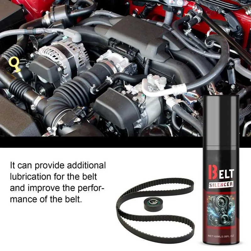 Auto Belt Dressing Spray 100ml Prolongs Belt Life Engine Belt Silencer Automobile Engine Belt Silencer Spray-On Belt Dressing