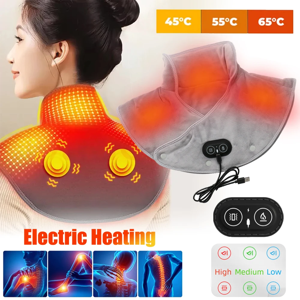 

Electric Heating Neck Protector Hot Compress Shoulders Neck Vibration Massage Shawl Relaxed Muscles Anti-fatigue Protective Gear