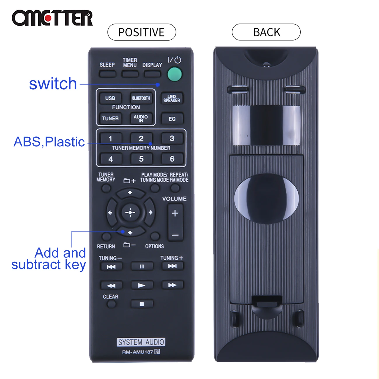 Thay Thế Mới RM-AMU187 Cho SONY Âm Thanh Cá Nhân Hệ Thống Điều Khiển Từ Xa GTK-N1BT Fernbedienung