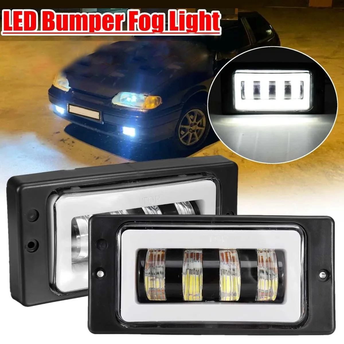 LED Fog Lamp Lights, Anti-Fog Headlight, 12 24V, Daytime Running Lights, DRL for Lada 2110 2111 2112 2113 2114 2115