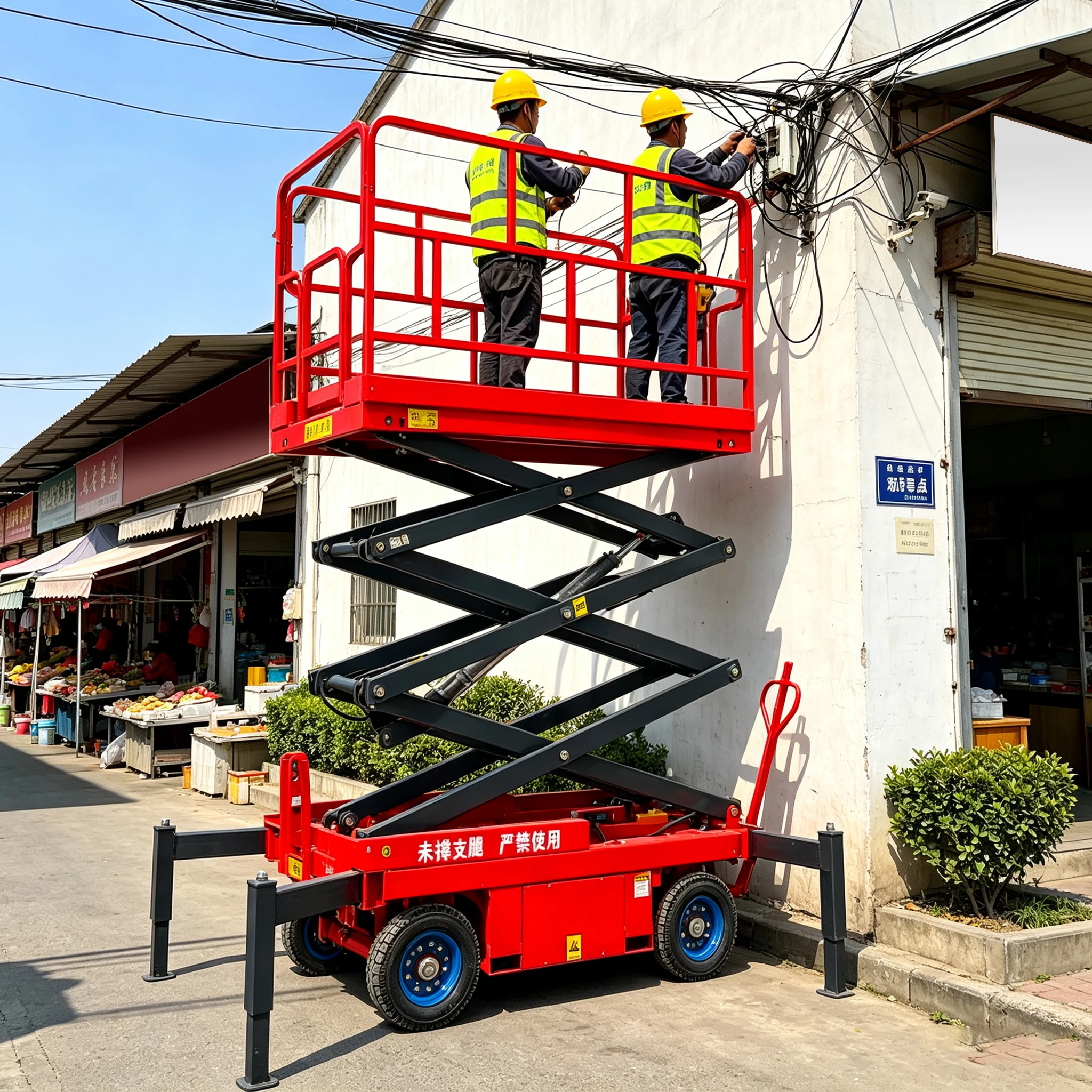 Customized Working Height Lift Electric Platform CE Certified Scissor Aerial Platform For Indoor Building Maintenance