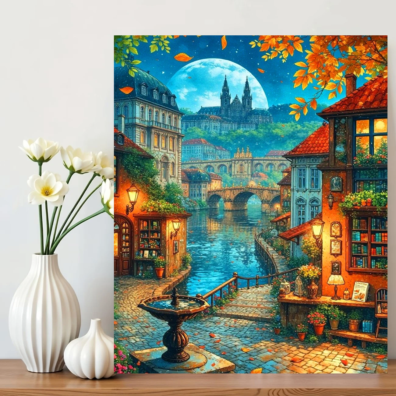 AZQSD Diamond Painting City Street Landscape Full Kits Hobby Creative Mosaic Picture Of Rhinestones Art Craft Home Decor