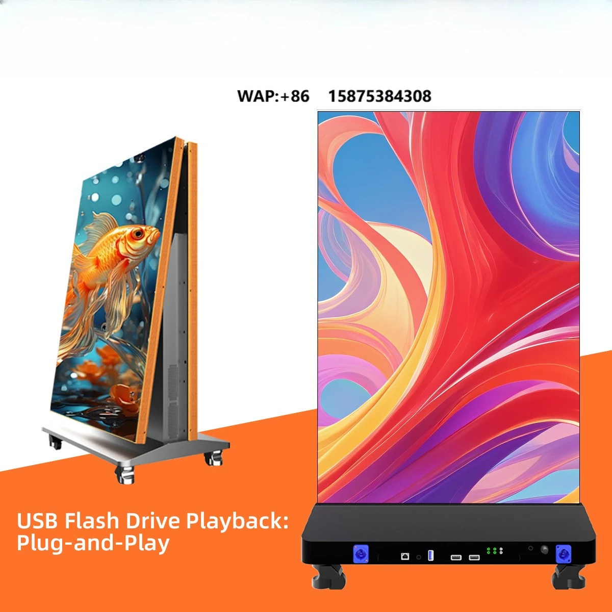 Portable Foldable and Spliced Digital Signage Waterproof Impact-resistant Advertising Led Poster Display Screen