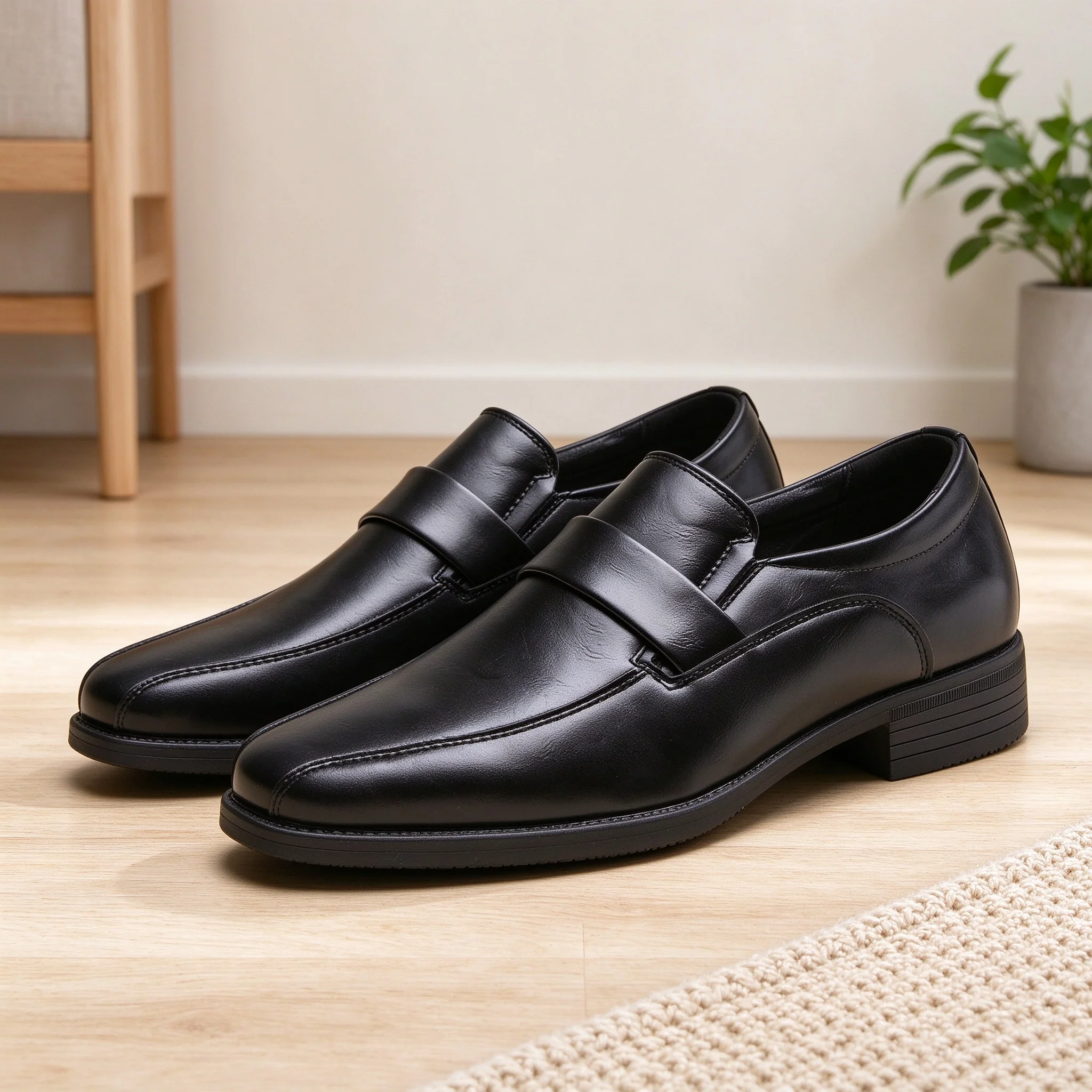Desai Men's Loafers Faux Leather Classic Strap Moccasin Wide Width Fall Winter Dress Shoes For Man Men's Shoes Men Office Shoes