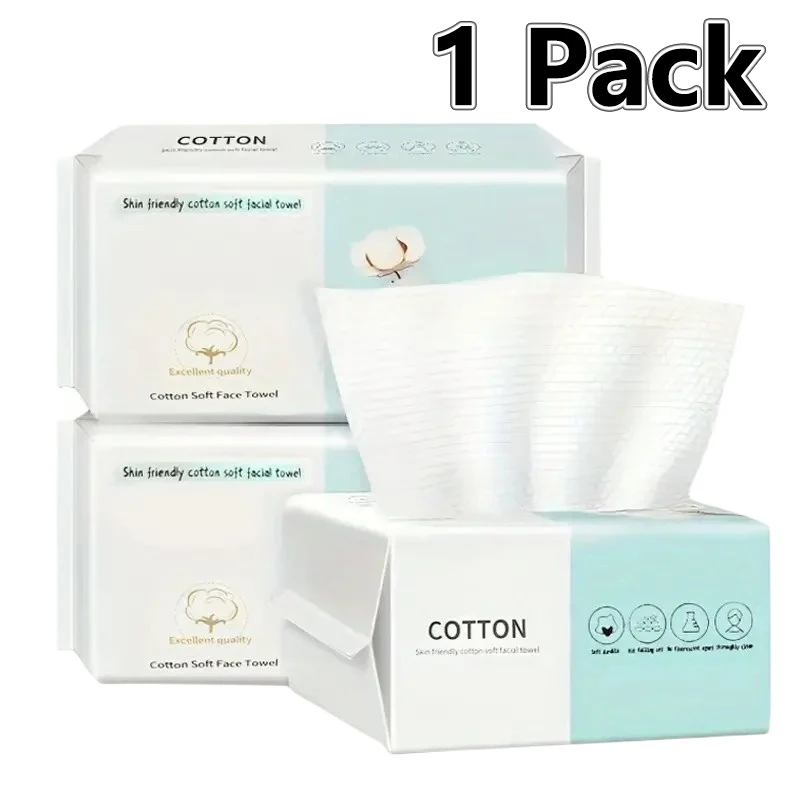 1 Pack Disposable Face Towels Soft Reusable Pure Cotton Tissue Thickening Portable Dry Wet Makeup Travel Home Cleaning Products