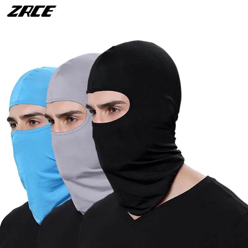 Outdoor Balaclava Breathable Lycra Polyester Solid Color Cycling Men Halmet Liner Ski Full Face Mask Motorcycle Bicycle Cap Mask