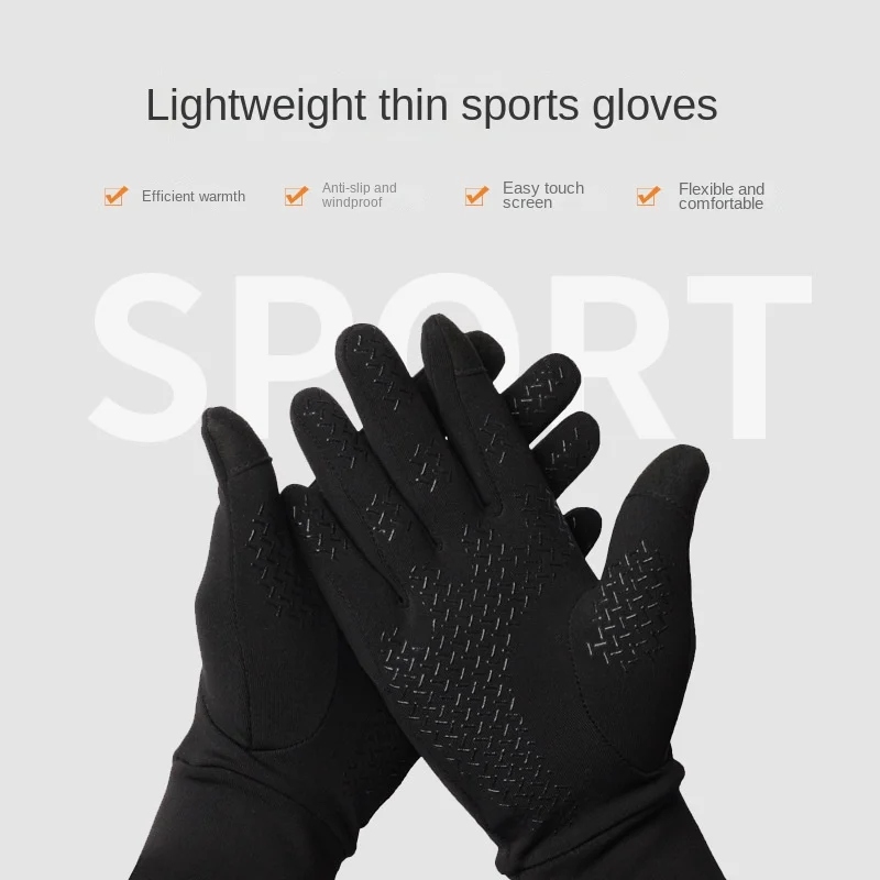 Luvas antiderrapantes dos esportes de Windproof, todo o tela táctil do dedo, ciclismo impermeável, morno, exterior