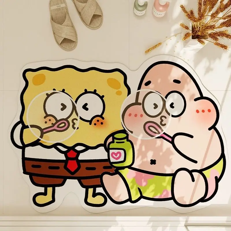 SpongeBob SquarePants Floor Mat Creative Bathroom Diatomite Water-absorbent Mat Absorbent Quick-drying Bathroom Doorway Foot Mat