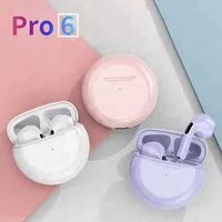 NEW Pro 6 TWS Wireless Headphones Fone Bluetooth Earphones Mic Pods In Ear Earbuds Earbuds Sport Headset For Xiaomi