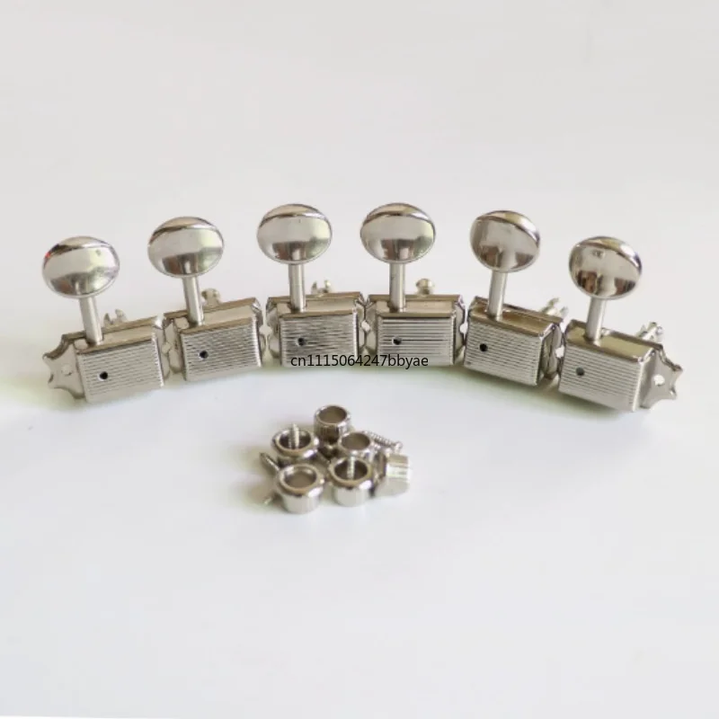 For Retro Nickel Guitar Tuning Pegs MH127 Single Side Tuner Buttons For Strat Electric Guitar Replacement Parts