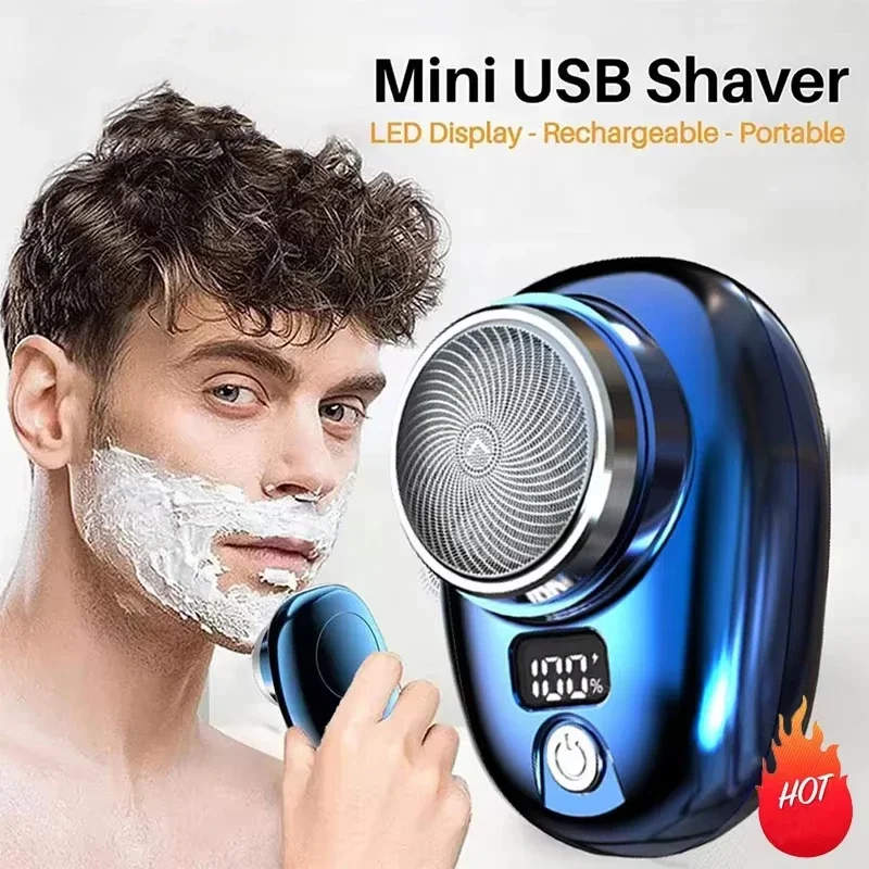 Mens Electric Shaver USB Rechargeable Portable Razor Comfortable Easy Travel Mini Beard Body Hair Trimmer Pocket Razor Rasoir