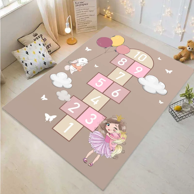 Pink Children Boys Girls Cartoon Game Carpet Kindergarten Early Education Baby Crawling Mat Home Decor