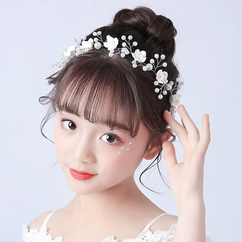 

Simulated Pearls Silver Color Headbands Clay Flowers Handmade Cheap Tiara Hairbands for Wedding Headpiece Hair Accessories Women