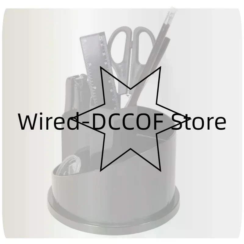 Black Rotatable Pen Holder Pencil Container Desktop Storage Cosmetic Brush Organizer For Home Office Plastic Pen Pot Kids Adults