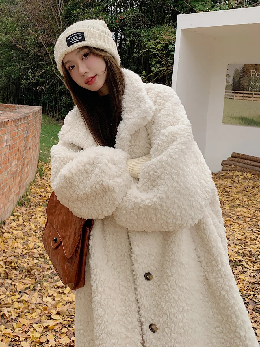 

Lamb Wool Jacket Woman For Women Slim Spring Summer Plush Light Fancy Solid Fuzzy Gothic Multi Functional Hooded Fleeced Style