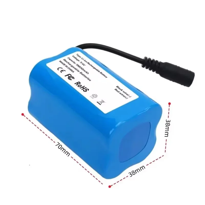 2025 7.4V 19800Mah RC Boats Battery For T188 T888 2011-5 V007 C18 H18 Remote Control Fishing Bait Boat Ship Parts Accessories