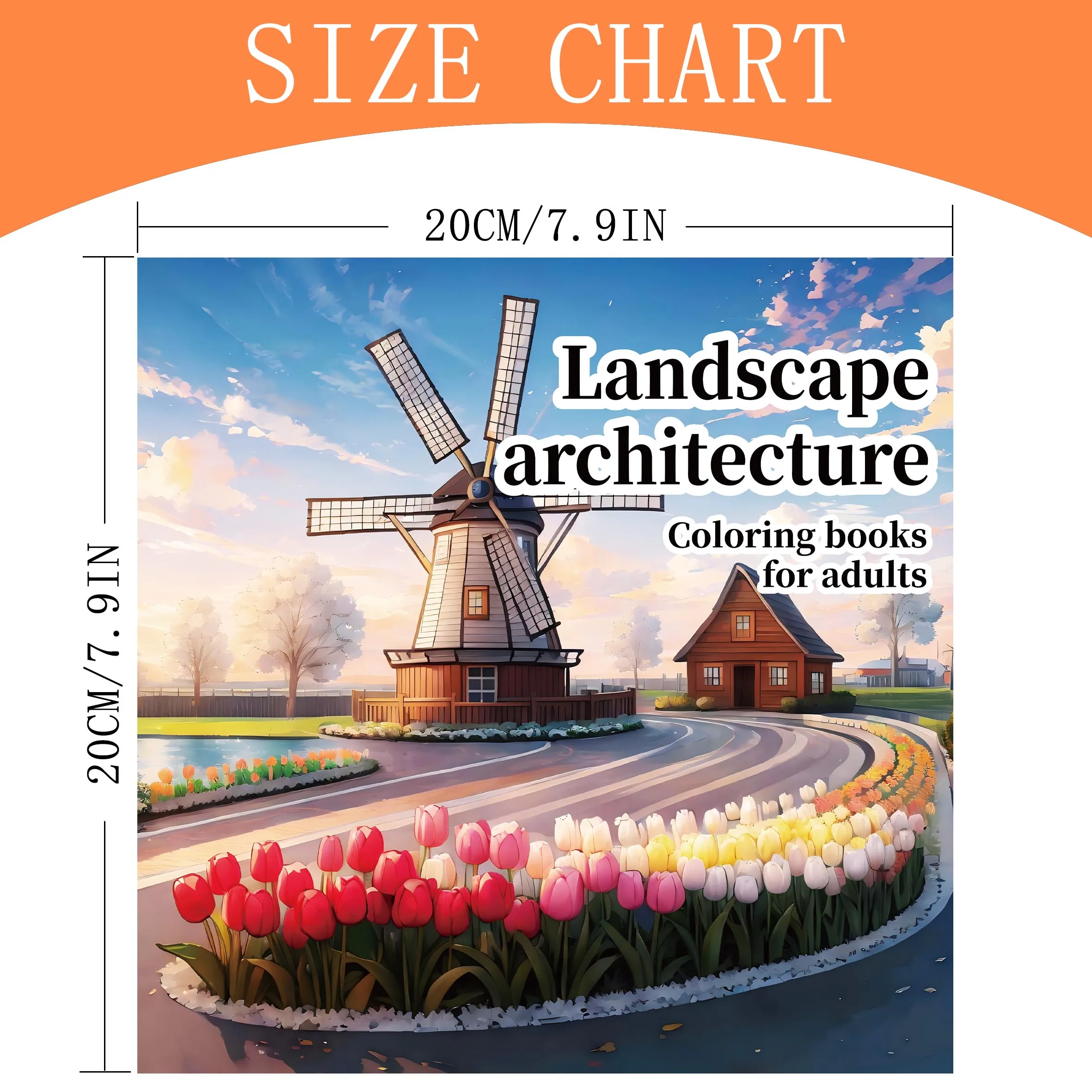 Libro da colorare per architettura paesaggistica per adulti e adolescenti con 24 pagine per alleviare lo stress, uccidere il tempo, disegno di pittura con graffiti