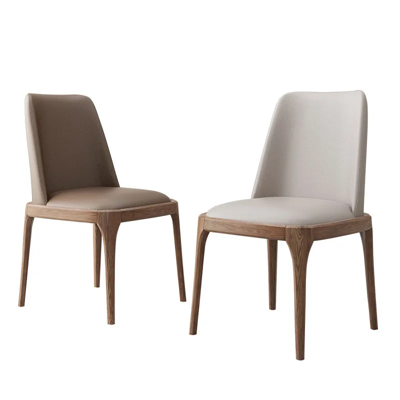 #Nordic Simple Solid Wood Leg Sand Synthetic Sponge Dining Room Coffee Bar Chair Seat Chaise