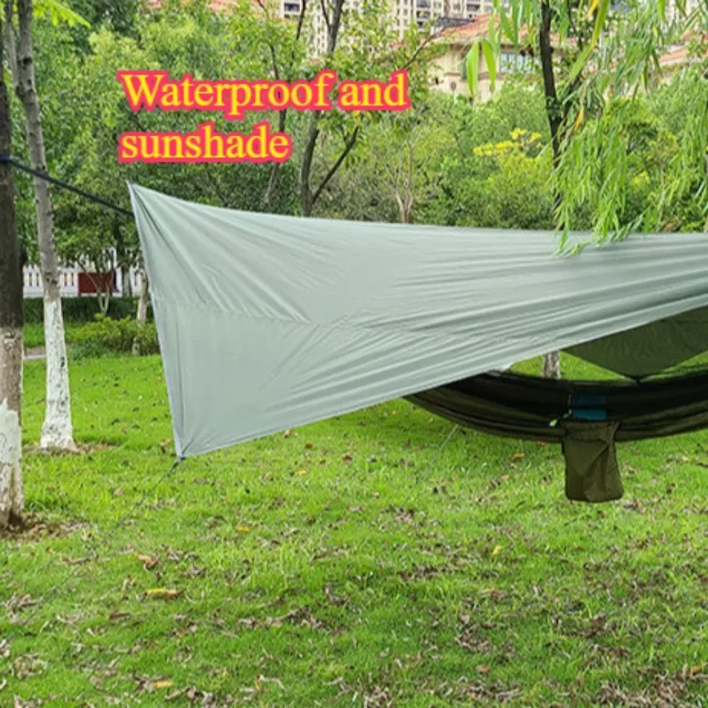 260x140cm Outdoor Camping Hammock Mosquito Proof Waterproof  Sunshade Hammock with Waterproof Rain Fly Canopy Portable Hammock image 6