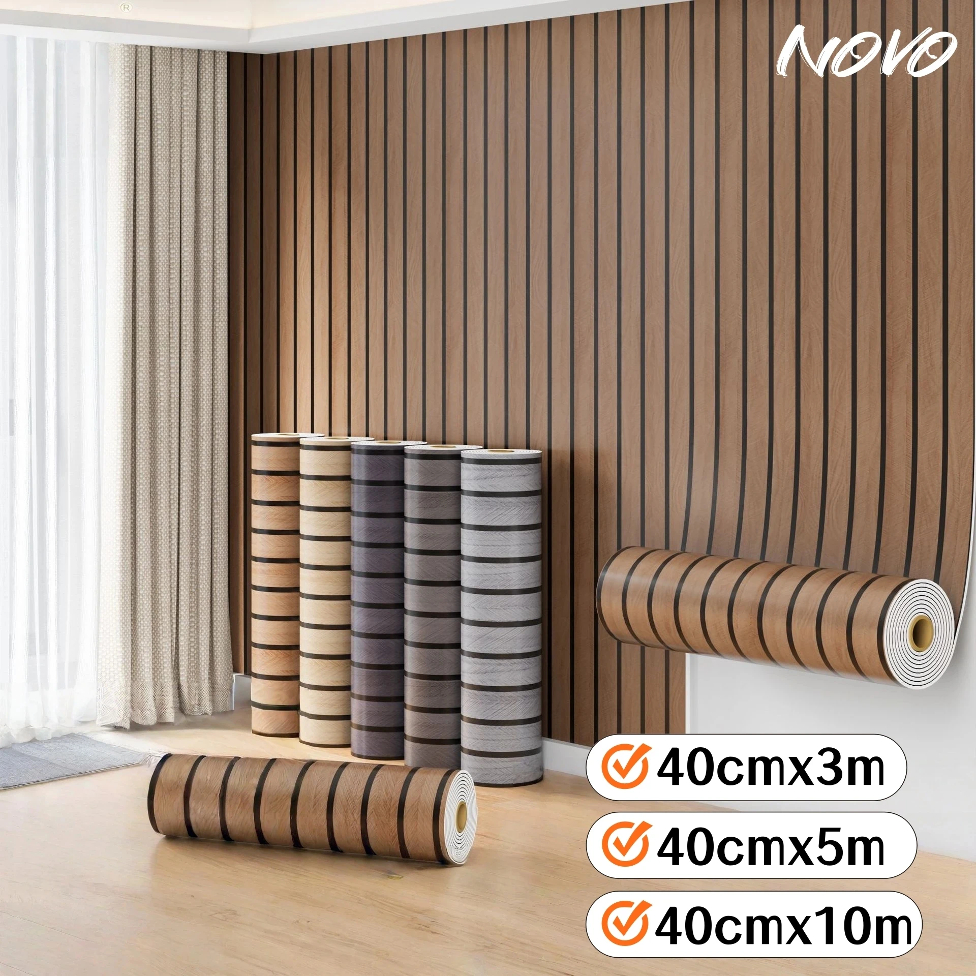 

Faux Flat Grille Wall Stickers Self Adhesive Wallpaper for Bedroom Wall Thick Foam Wood Grain Peel & Stick Wallpapers Home Decor