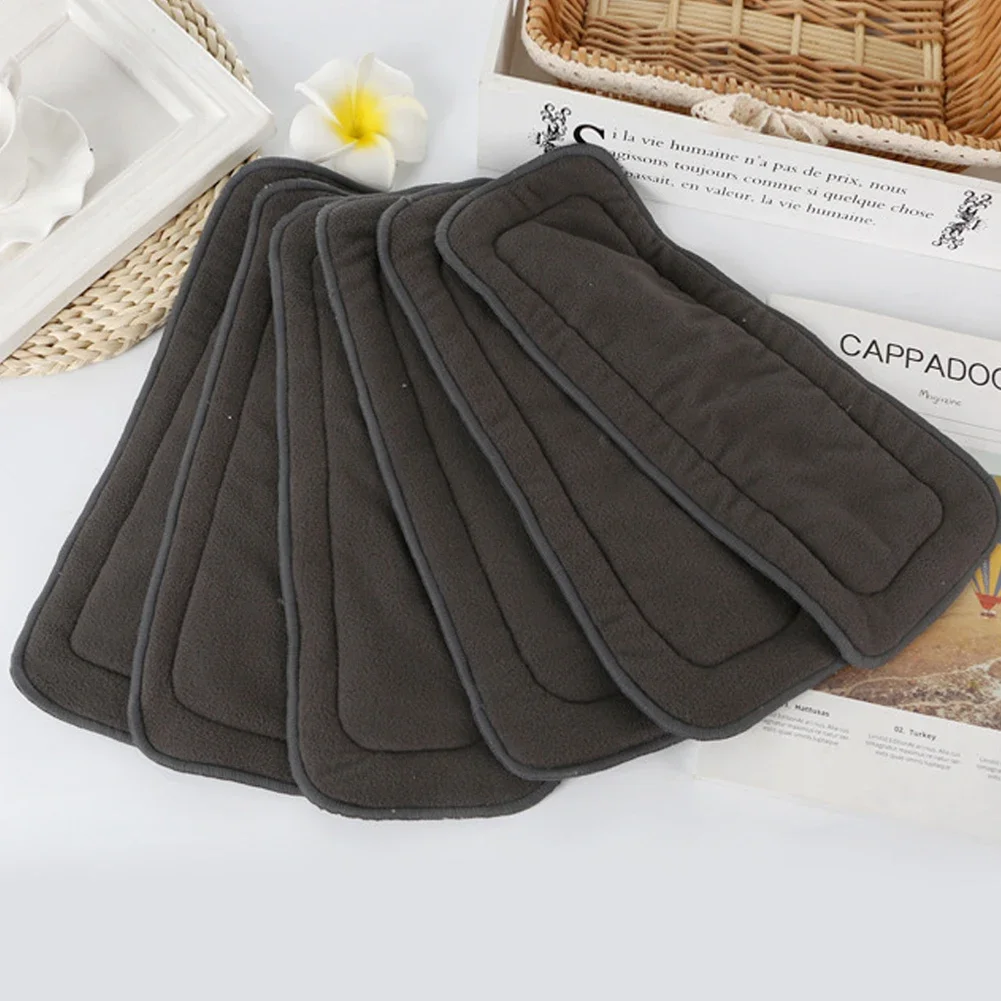 Pañales para adultos de 5 capas de carbón de bambú, pañales de tela lavables de alta absorción, pañales reutilizables para incontinentes, 1 ud.