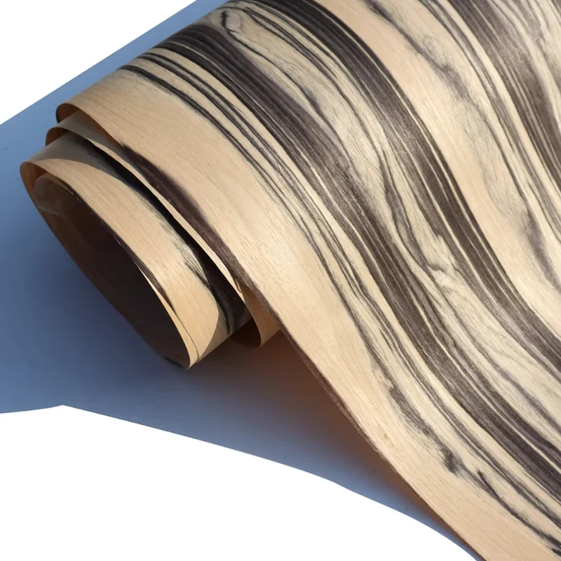 Tech Ebony Wood Veneer Sheet Black White Landscape Pattern for Furniture Cabinet Decor Wall Paneling Veneer L:250*59cm