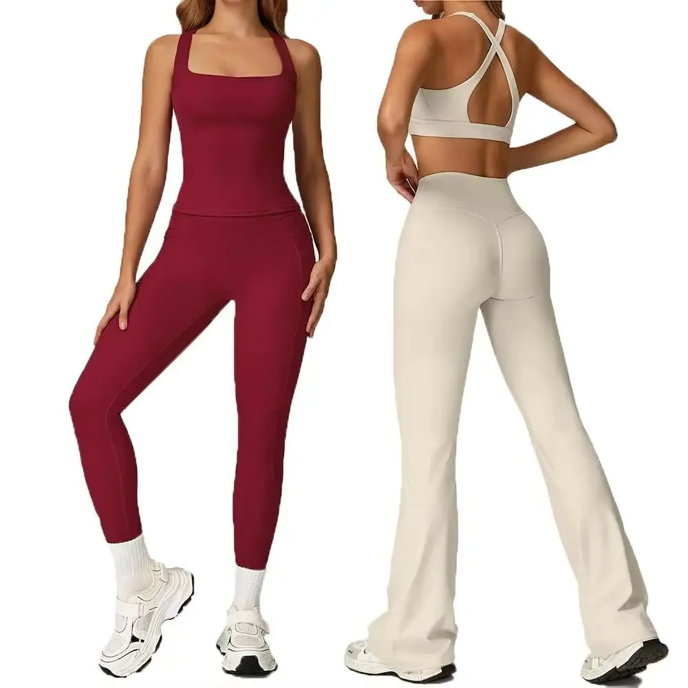 

2 Piece Pilates Fitness Suit Yoga Clothes Athletic Wear Women Tracksuit Gym Workout Push Up Yoga Suit Sports Bra Leggings Suit