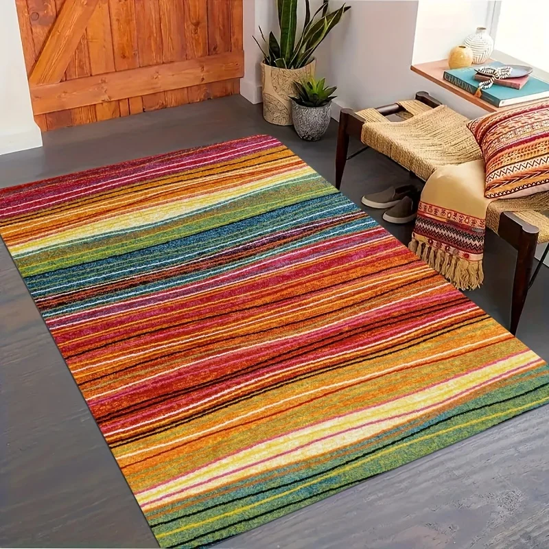 VIKAMA Check Pattern Flannel Rug For Kitchen, Bathroom, Living Room, Bedroom, Carpet, Baby Room, Outdoor Terrace Mat, Home Decor