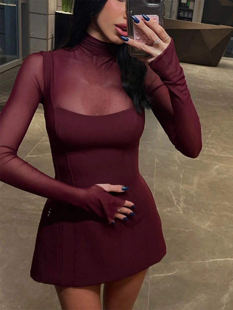 

Сексуальная женская одежда: модная облегающая футболка-поло с высоким воротником и рукавами-фонариками, однотонная