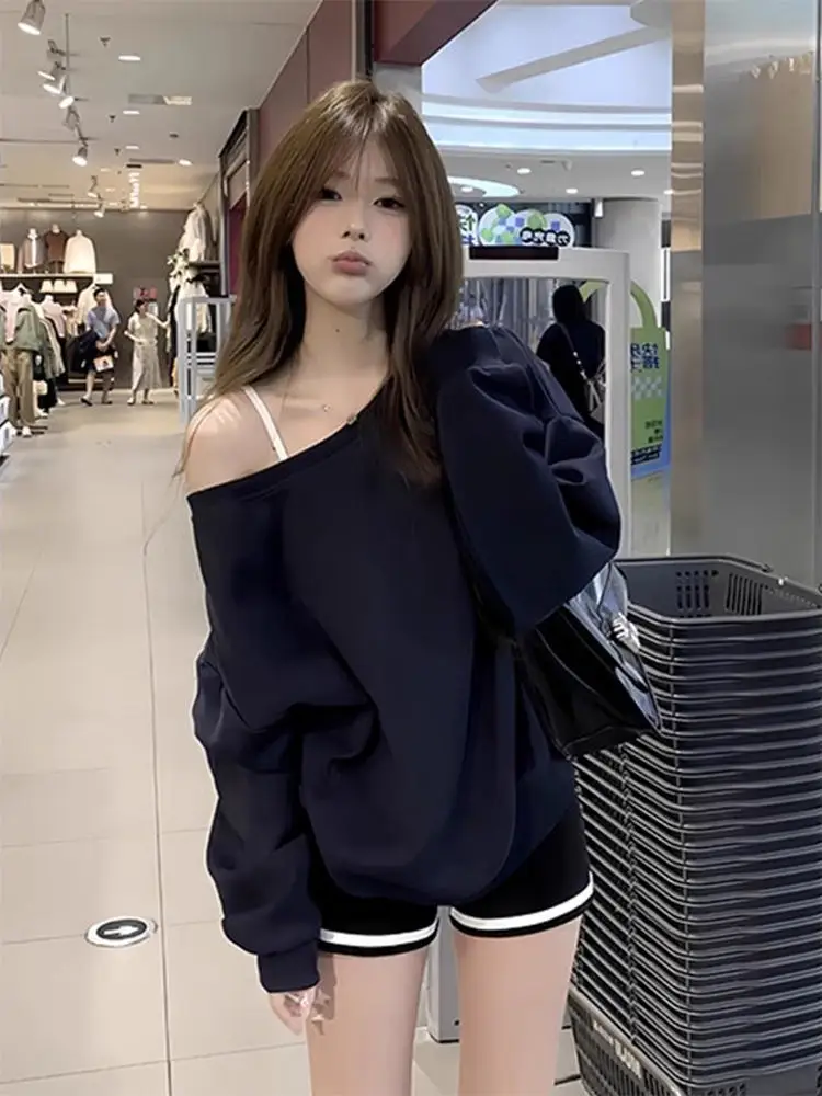 Sweat-shirts femininos 2000s japonês topos emagrecimento comprimento curto elástico sem tampa graffiti angustiado super grande campus cores