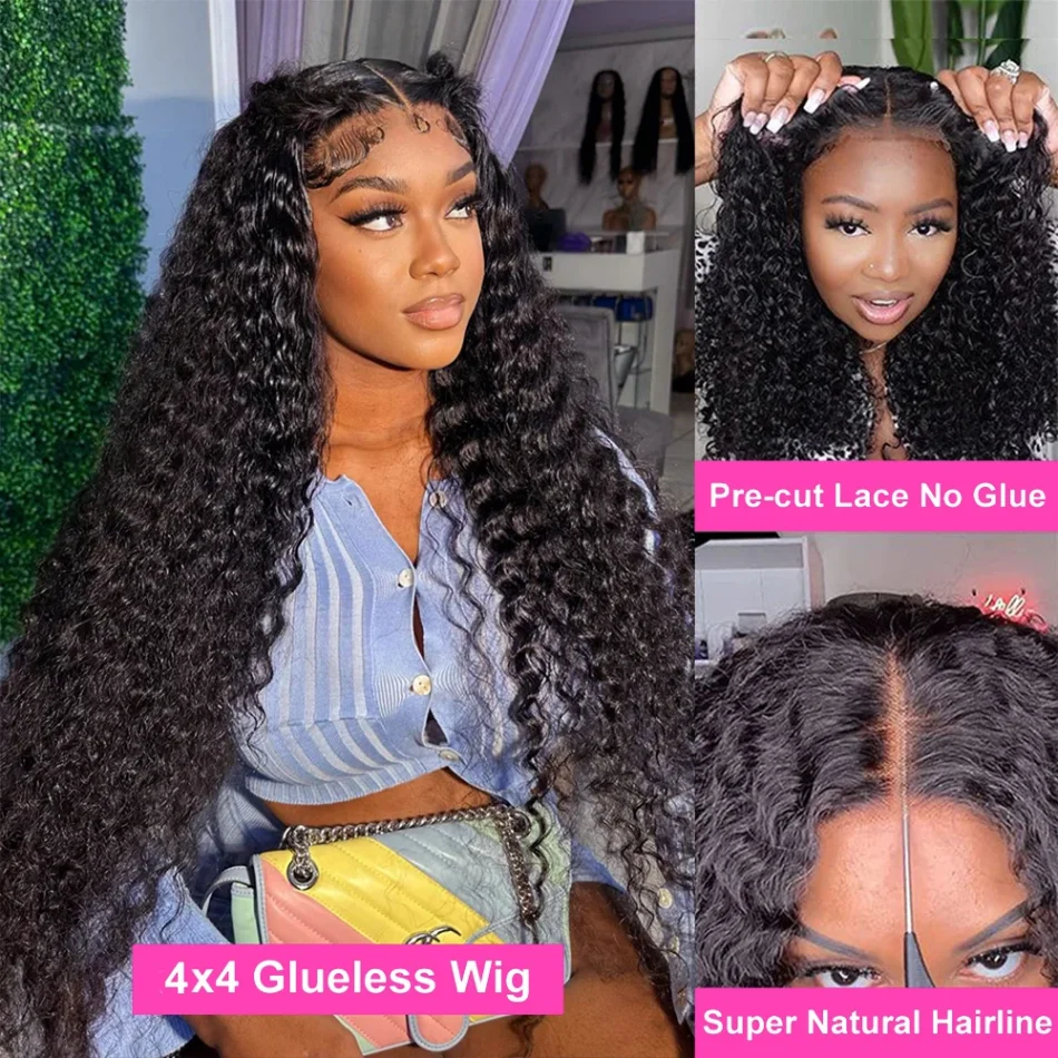 Glueless hd Lace Front Wig Water Wave Curly 5X5 ready to wear Frontal 100% Human Hair  Brazilian Wigs 30 Inch For Women Choice