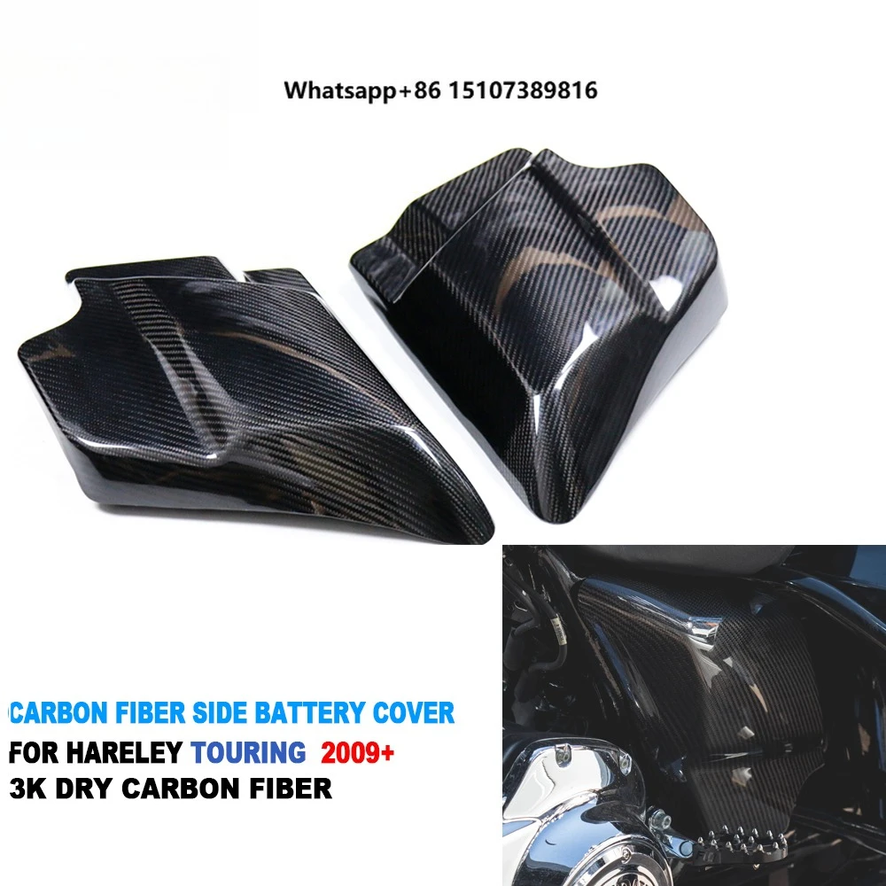 

Carbon 100% Real 3K Dry Carbon Fiber Motorcycle Side Battery Covers for H-D Touring 2009-2023