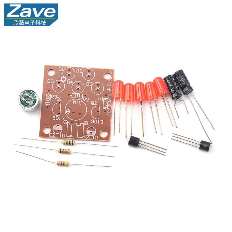 Voice-Activated LED Melody Light DIY Kit - 5mm High-Brightness Blue LED, Practical Training Spare Parts, Fun Electronics