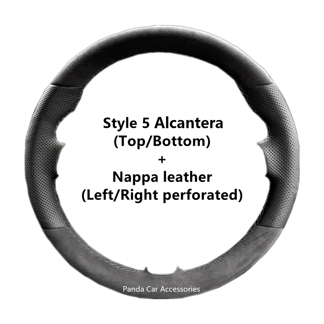 Genuine Leather Red Thread Steering Wheel Cover Wrap for Alcantera Car Accessories for Toyota RAV4 Corolla Auris Isis Corolla iM 6