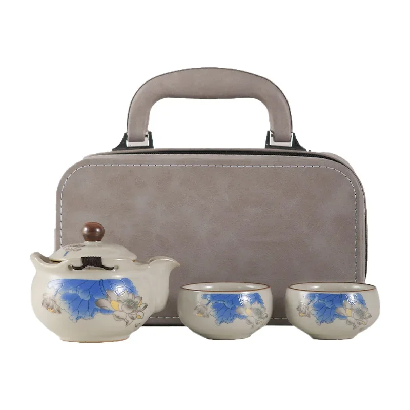 Travel tea set Outdoor camping Portable ceramic pot