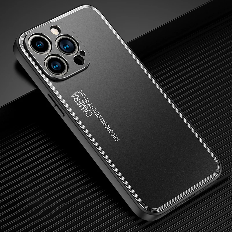 Simple Metal Aluminum Alloy Heat Dissipation Phone Case Suitable For Iphone 13 14 15 Pro Max Protective Back Cover