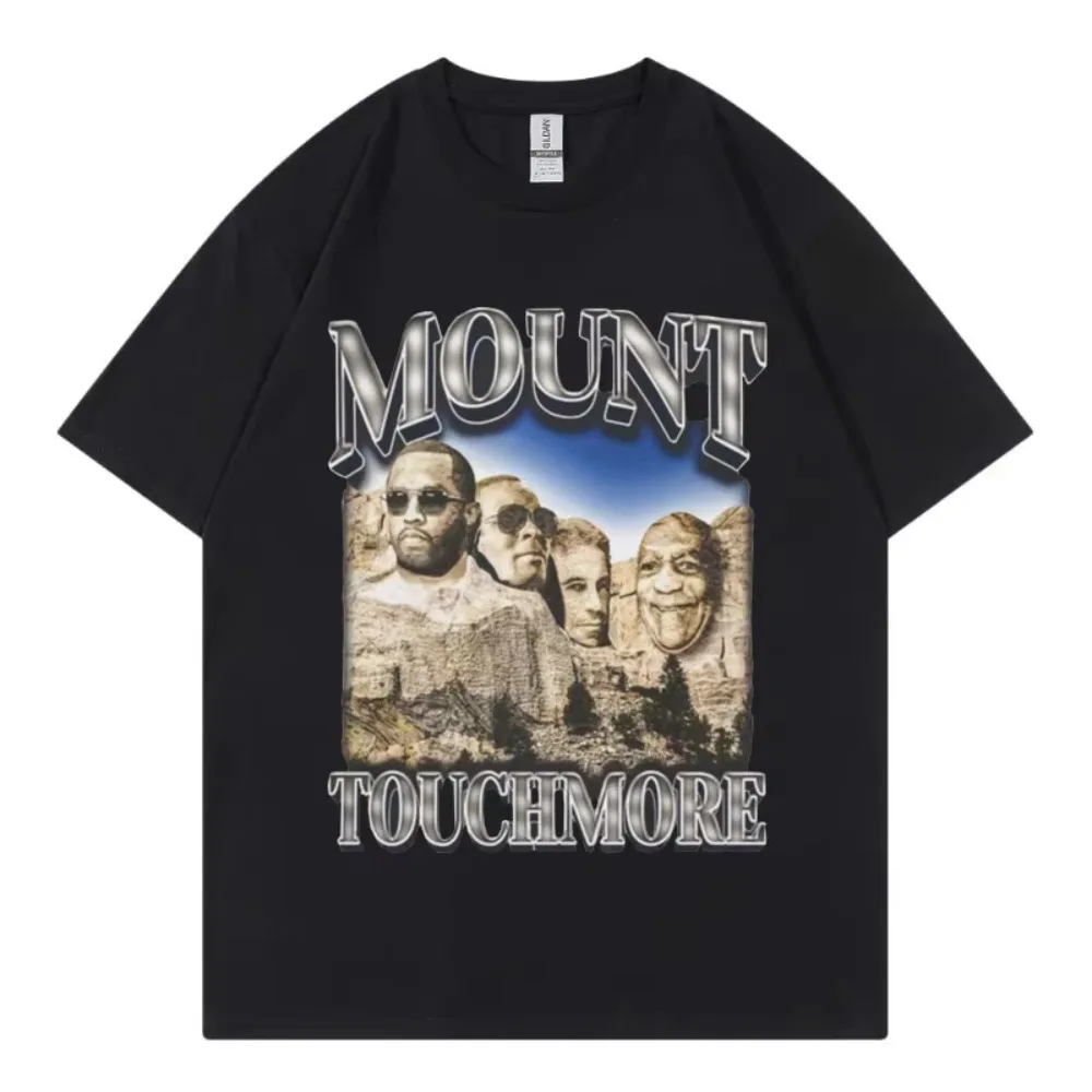 Funny P Diddy Mount Touchmore round neck Short Sleeve Hip Hop Vintage Clothing T-shirt Fashion Trend Streetwear tee Harajuku Y2K