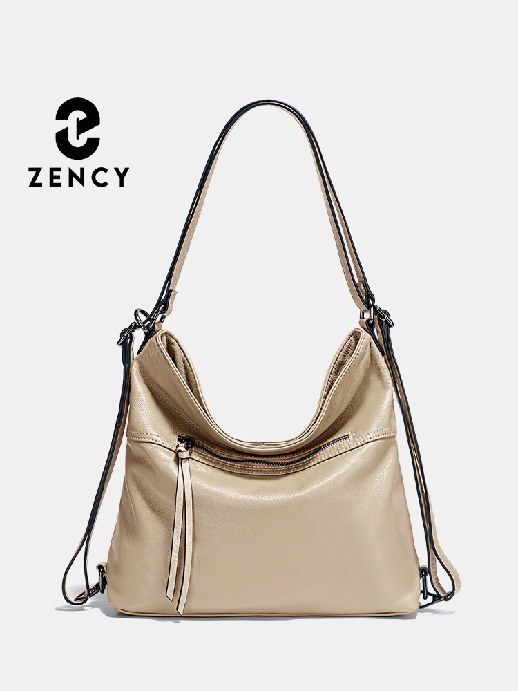 

Zency Fashion Women Shoulder Bag 100% Genuine Leather Large Capacity Designer Handbag Hobo Bag Backpack Transformer Bag Sac Main