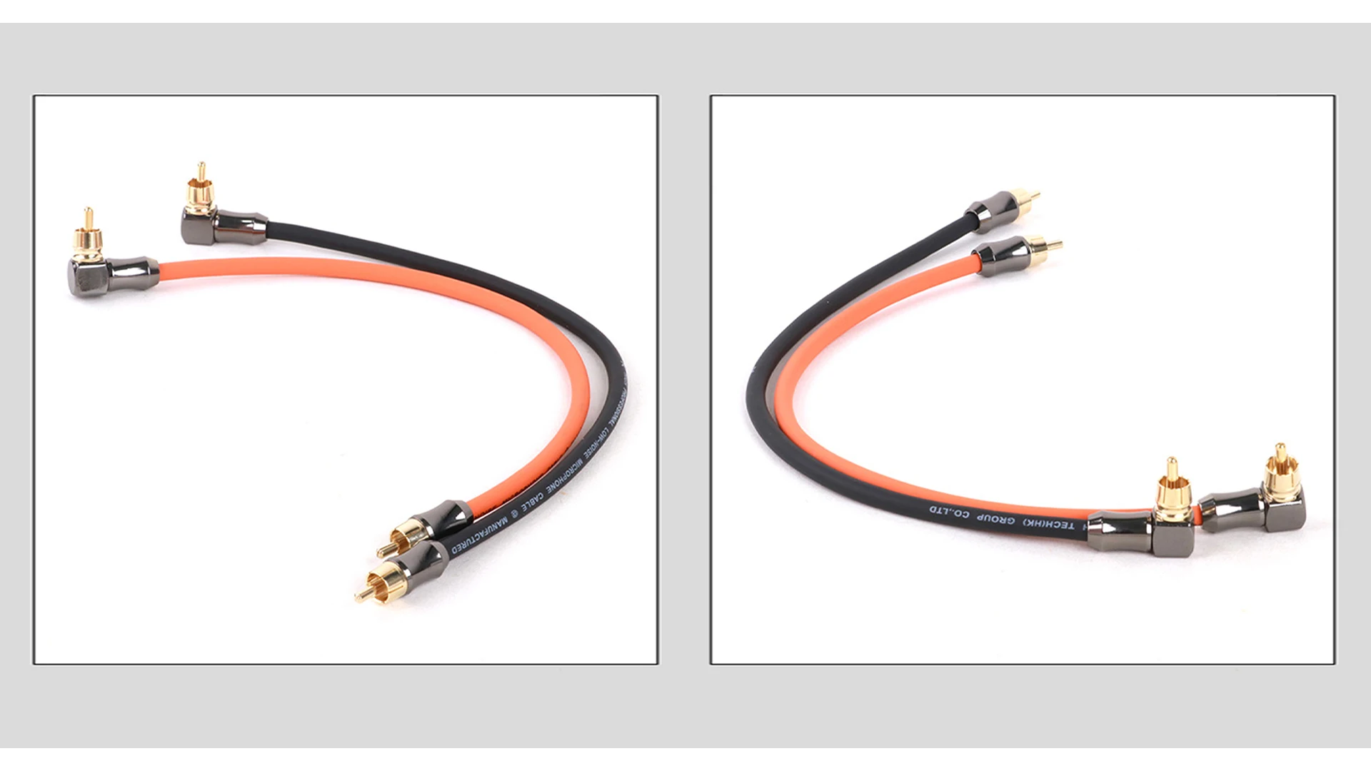 1 Paar RCA-Audio kabel rechtwinklig 2 RCA zu gerade 2 RCA-Farb kabel 4n OFC Stecker zu Stecker für Verstärker DAC TV Car Audio – Detail 4