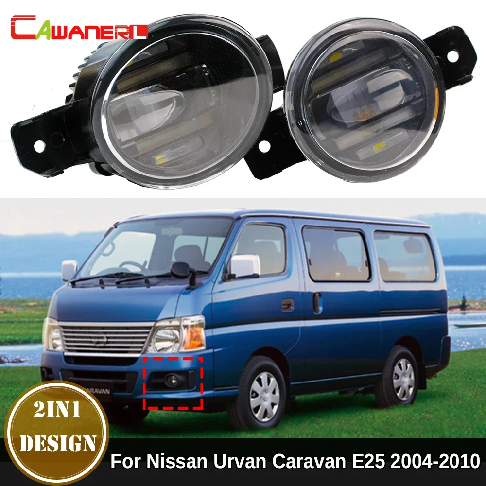 2 Pieces Car Right + Left LED Fog Light Daytime Running Lamp DRL H11 Assembly For Nissan Urvan Caravan E25 (Facelift) 2004-2010